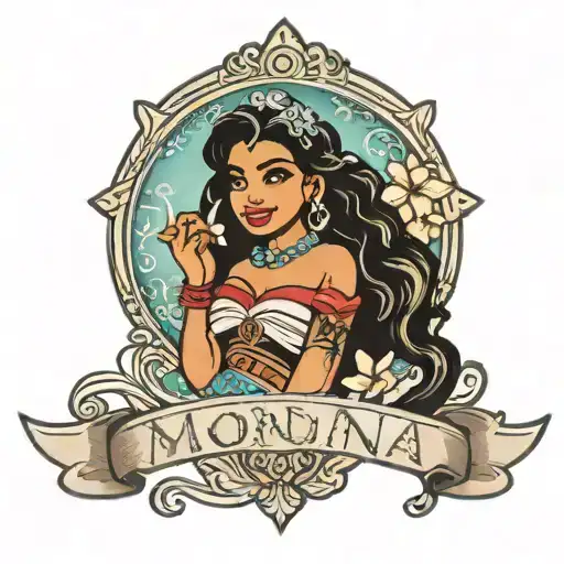 moana disney princess tattoo design idea