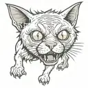 zombie cat tattoo design idea