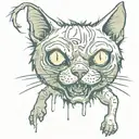 zombie cat tattoo design idea
