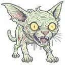 zombie cat tattoo design idea