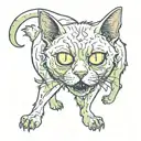 zombie cat tattoo design idea