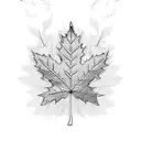 ski maple leaf tattoo design idea