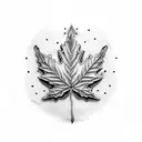 ski maple leaf tattoo design idea