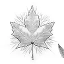ski maple leaf tattoo design idea