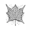 ski  and maple leaf tattoo design idea