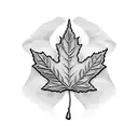 ski  and maple leaf tattoo design idea