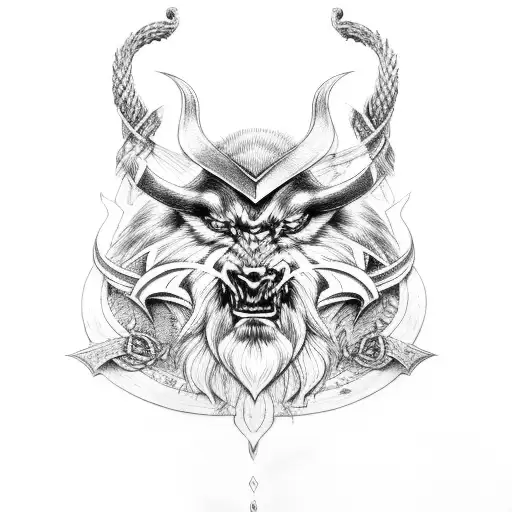 odin norse mythology tattoo design idea