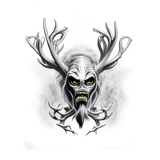 full body wendigo tattoo design idea