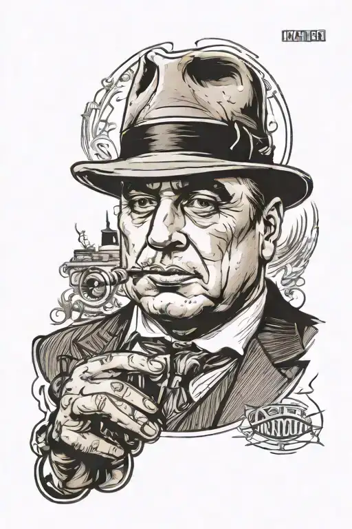 al capone wanted poster tattoo design idea