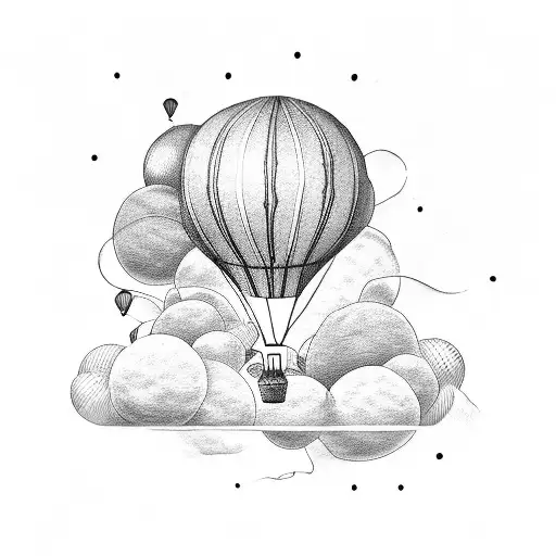 balloon tattoo design idea