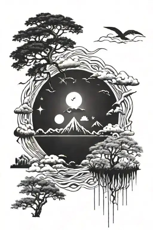 Zig Zag weather tattoo design idea