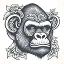 gorilla face tattoo design idea