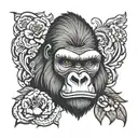 gorilla face tattoo design idea