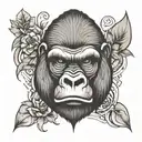 gorilla face tattoo design idea