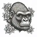 gorilla face tattoo design idea