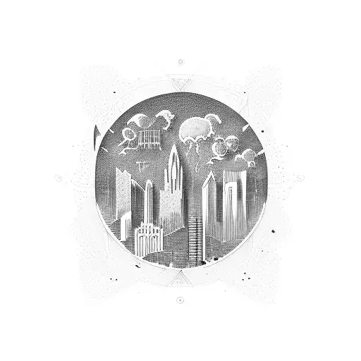 skyline of Valencia, Spain tattoo design idea