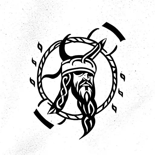 Viking strength and prosperity tattoo design idea