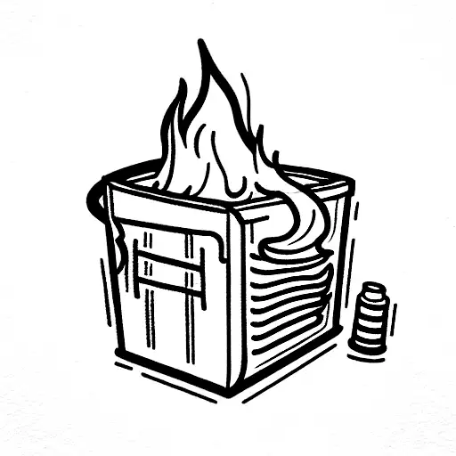 Dumpster Fire tattoo design idea