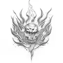 Dumpster Fire tattoo design idea