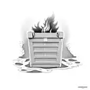 Dumpster Fire tattoo design idea