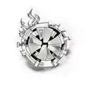 Dumpster Fire tattoo design idea