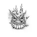 Dumpster Fire tattoo design idea