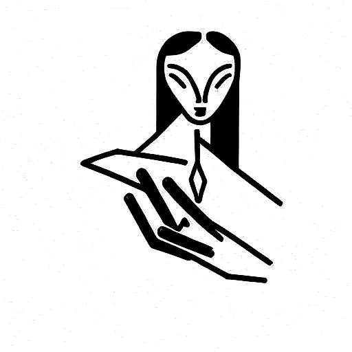 woman manipulate man tattoo design idea