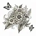 Visualize a tattoo design inspired by the beauty of nature, featuring a lush botanical garden scene. The design could include a variety of flowers, plants, and butterflies, arranged in a harmonious and balanced composition. Intricate details and vibrant colors could bring the garden to life, creating a sense of movement and vitality. This tattoo would symbolize the wearer's love for nature and the outdoors, and would be a refreshing and uplifting piece. It would be well-suited for placement on the shoulder, thigh, or back. tattoo design idea