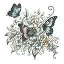 Visualize a tattoo design inspired by the beauty of nature, featuring a lush botanical garden scene. The design could include a variety of flowers, plants, and butterflies, arranged in a harmonious and balanced composition. Intricate details and vibrant colors could bring the garden to life, creating a sense of movement and vitality. This tattoo would symbolize the wearer's love for nature and the outdoors, and would be a refreshing and uplifting piece. It would be well-suited for placement on the shoulder, thigh, or back. tattoo design idea