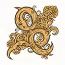 simple line wood fire with the letters S J and M carved into the wood tattoo design idea