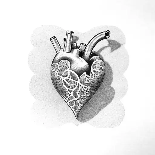 topographic heart tattoo design idea
