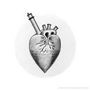 topographic heart tattoo design idea