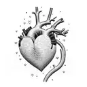 topographic heart tattoo design idea