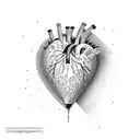 topographic heart tattoo design idea