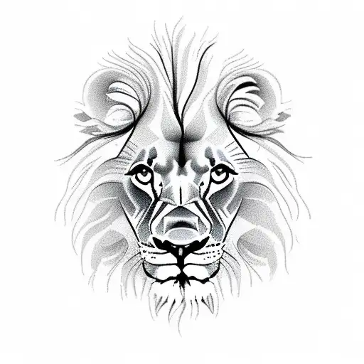 Lion with 2 cubs tattoo design idea
