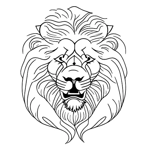 Lion with 2 cubs tattoo design idea