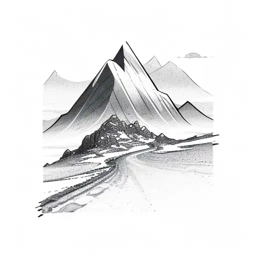 Mountain road  tattoo design idea