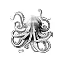 red octopus stretching tattoo design idea