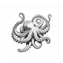 red octopus stretching tattoo design idea