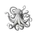 red octopus stretching tattoo design idea