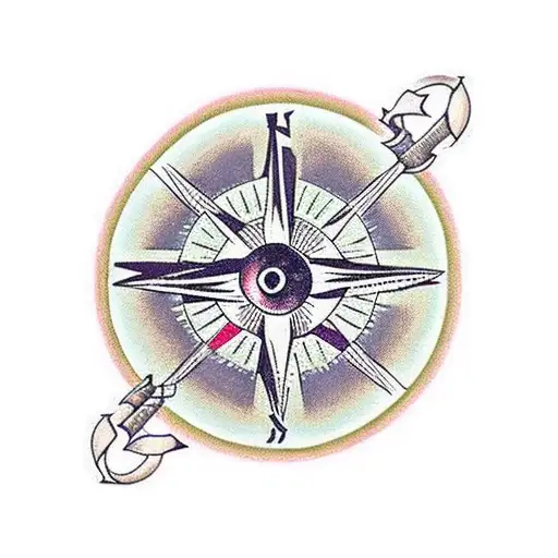 Evil Eye + Greek Key + Scorpio + Analog Clock + Compass tattoo design idea