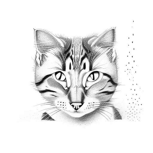 2 cute cat tattoo design idea