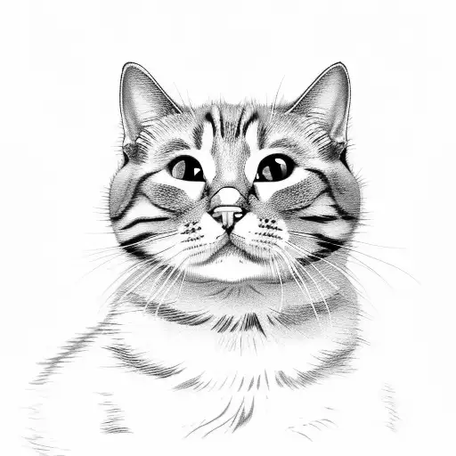 2 cute cat tattoo design idea