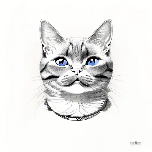 2 cute anggora cat tattoo design idea