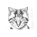 2 cute cat tattoo design idea