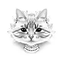 2 cute cat tattoo design idea