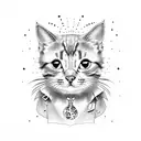 2 cute cat tattoo design idea