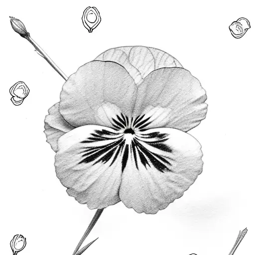 pansy flower tattoo design idea