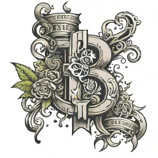 Sure! Here's the prompt for the tattoo design:  Create a tattoo design featuring a dollar sign, the numbers 19 and 20, a tattoo design idea