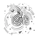 Cosmic journey through the afterlife tattoo design idea